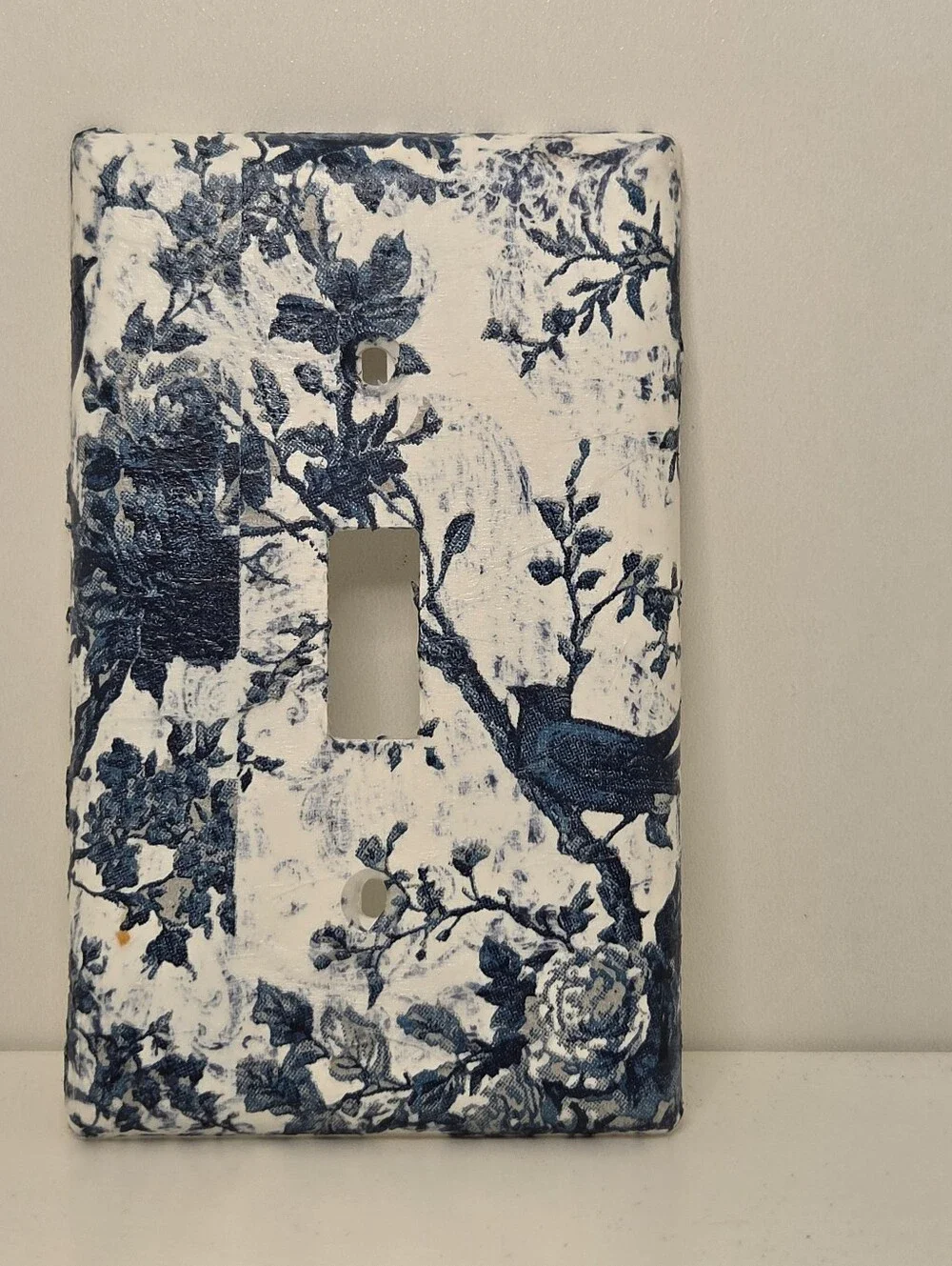 Blue Toile Decorative Light Switch Plate and Outlet Cover Set - Home Wall Decor